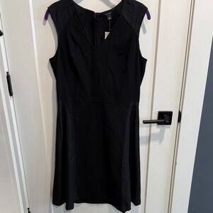 Ann Taylor Black Textured Midi Dress